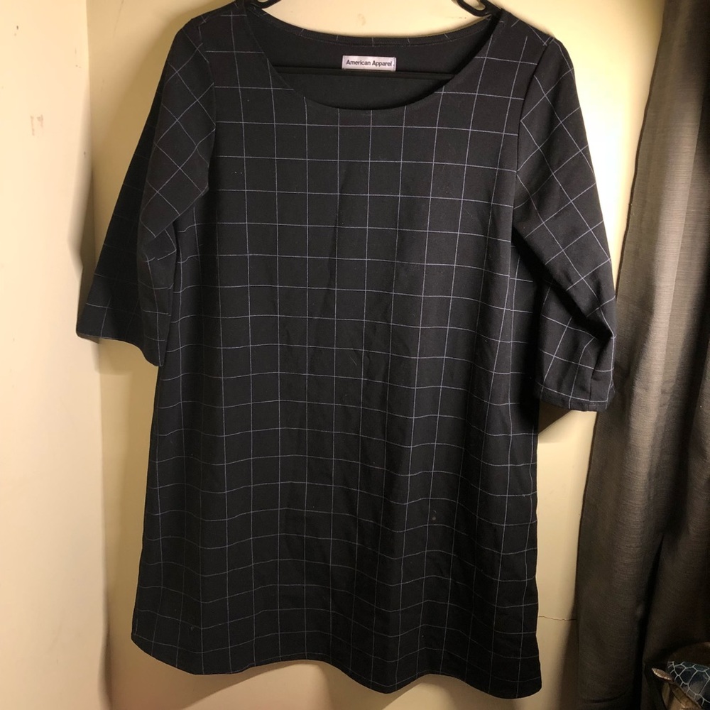 american apparel grid print tent dress